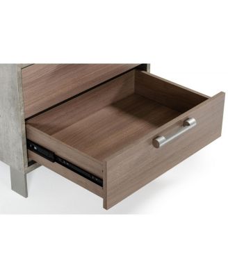 Two Drawer Nightstand with Storage for Bedroom Bedside Table with Drawers