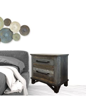 27" Brown Two Drawer Nightstand