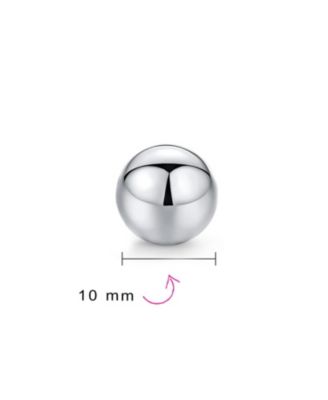Minimalist Plain Simple Round Bead Ball Tragus Cartilage Stud Earrings Shiny Polish .925 Sterling Silver