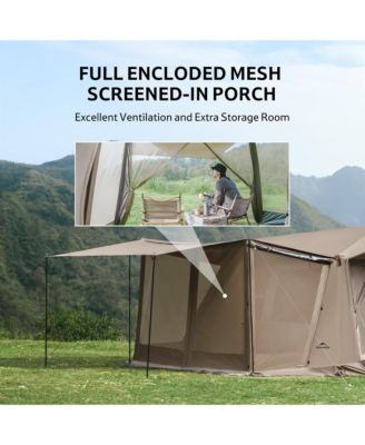 Village Camping Tent,4/6/8 Person Tents for Camping, 60S Easy Setup Instant Tent for Family Camping, Car Camping