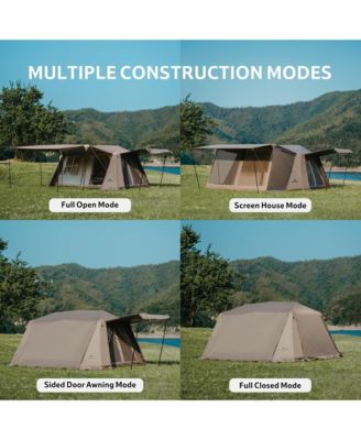 Village Camping Tent,4/6/8 Person Tents for Camping, 60S Easy Setup Instant Tent for Family Camping, Car Camping