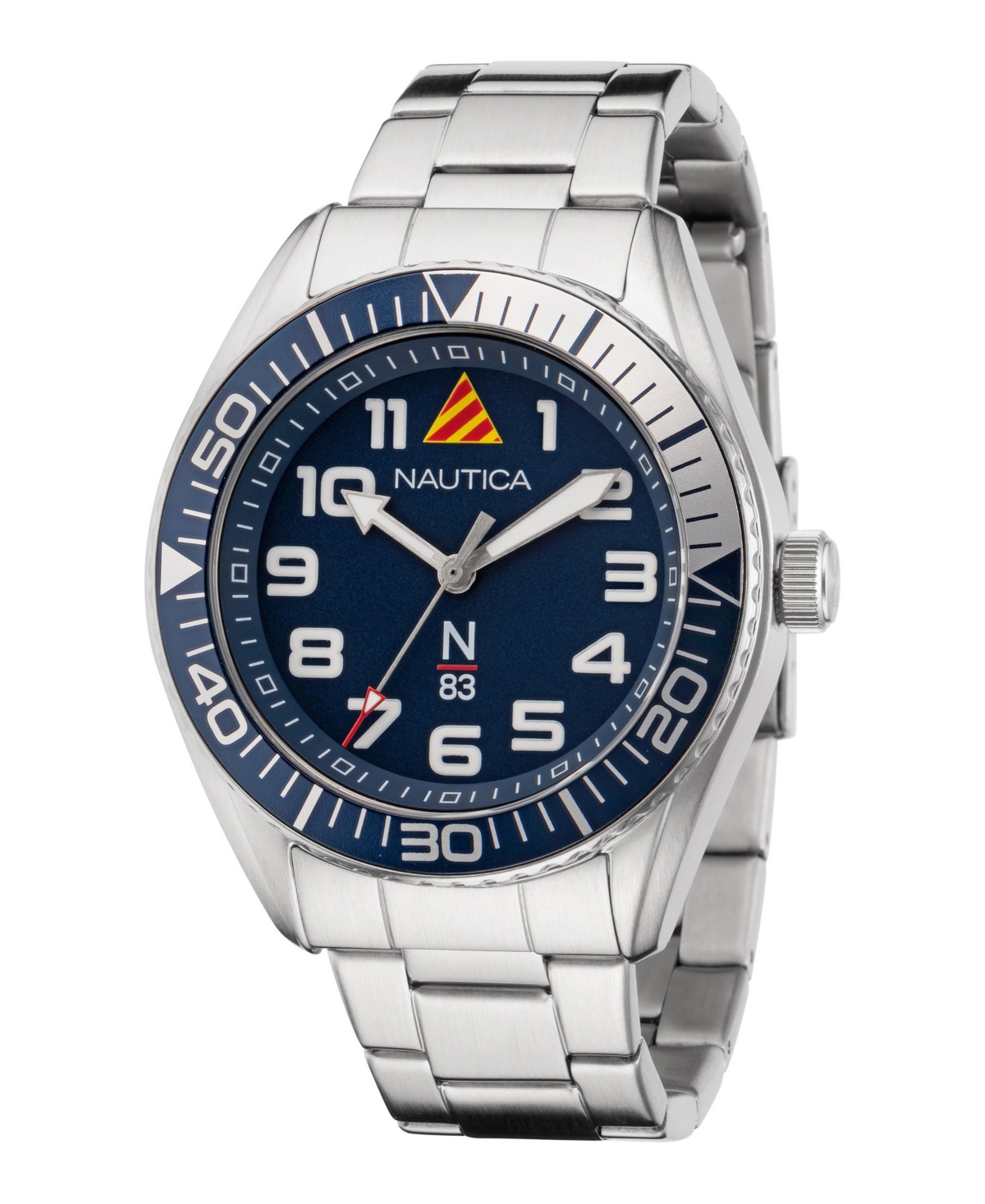 Men's Analog Silver-Tone Stainless Steel Watch, 44mm - Silver-Tone