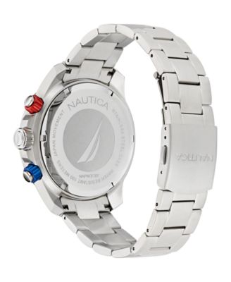 Men's Chronograph Silver-Tone Stainless Steel Watch Set, 48mm