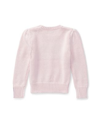 Toddler and Little Girls Flag Crewneck Sweater