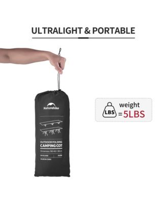 ArmyWild Folding Camping Cot, Height Adjustable Ultralight Backpacking Cot, Portable Camping Bed for Camping Hiking Travel Home