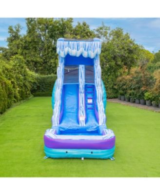HeroKiddo Ocean Wave 16' Commercial Grade Inflatable Water Slide with Attached Pool and Drainage for Kids and Adults (with Blower), Outdoor Indoor, Birthday Party, Rental Quality, Big Inflatable, All Seasons