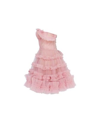 Women's Flirty ruffled tulle mini dress in misty rose