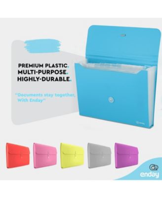 Accordion File Organizer Blue, 7 Pocket Expanding File and Cover Folder with Labels, Plastic Portable Desktop Letter A4 Paper, 1 Pc – by Enday