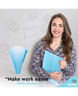 Accordion File Organizer Blue, 7 Pocket Expanding File and Cover Folder with Labels, Plastic Portable Desktop Letter A4 Paper, 1 Pc – by Enday