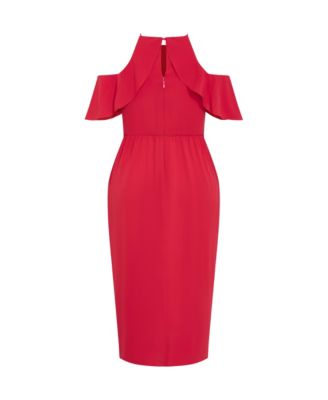 Women's Love Siren Ruffle Shoulder Dress