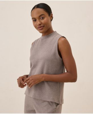 Women's Organic Cotton Airplane Mock Neck Shell