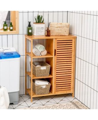 Bamboo Bathroom Storage Cabinet with Single Door