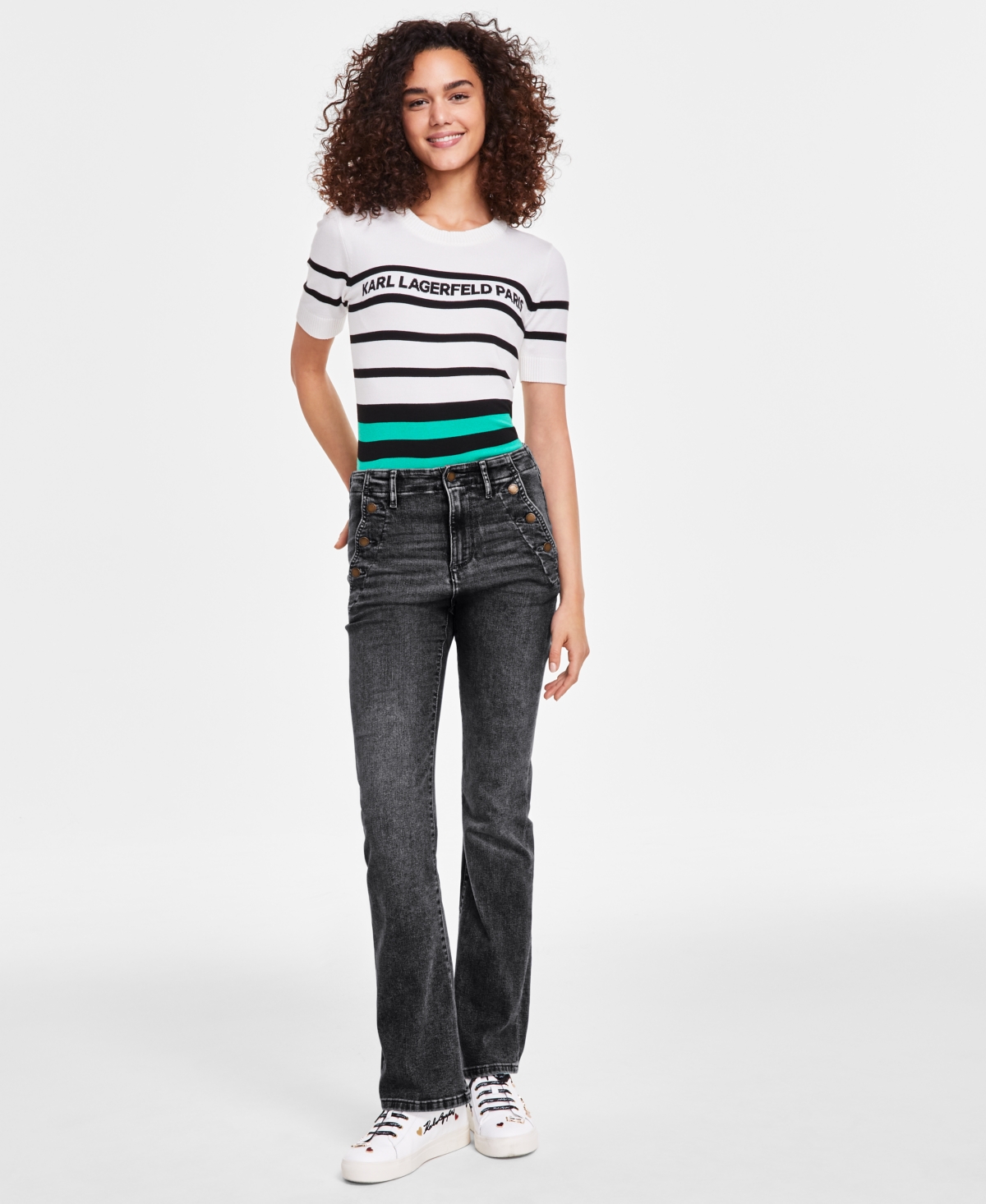 Women's Sailor Flared-Leg Jeans - Sapphire Blue Wash