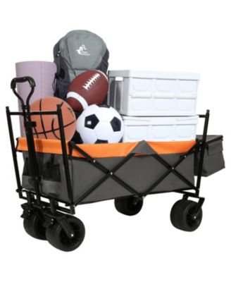 Streamdale 480Lbs Collapsible Wagon with Canopy, 7" All-Terrain Wheels, Orange
