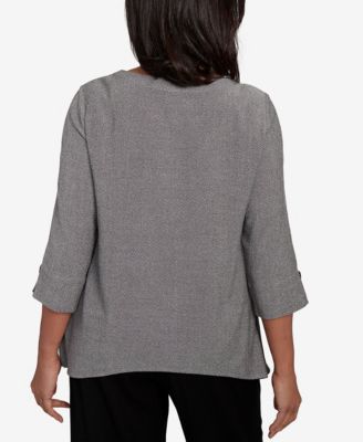 Petite Santa Barbara Diagonal Spliced Stripe Top