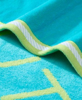 Tilted Logo Jacquard Beach Towel Set, 68" X 36"