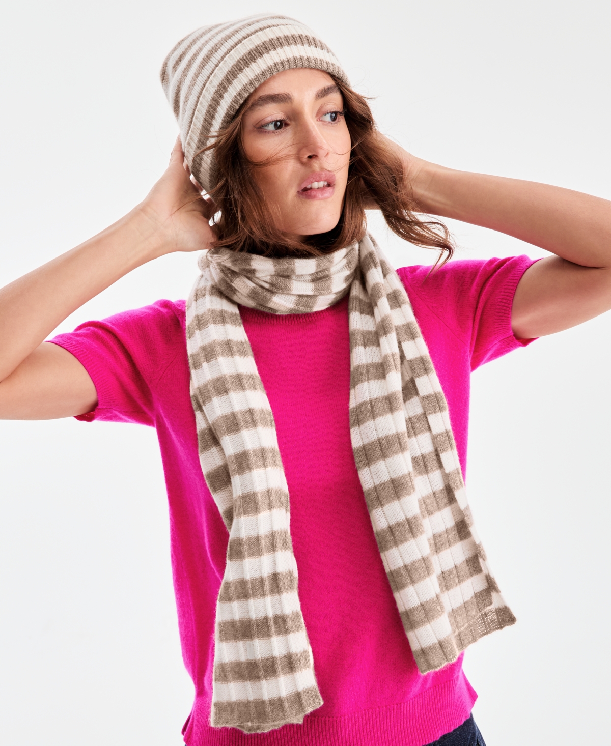 Charter Club Women's 100% Cashmere Striped Scarf, Exclusively At Macy's