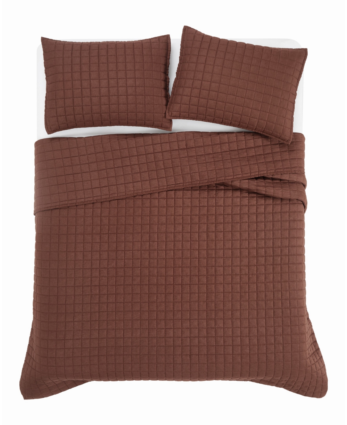 Brooklyn Loom Brookyln Loom Flax Linen 3-pc. Quilt Set, King In Brown