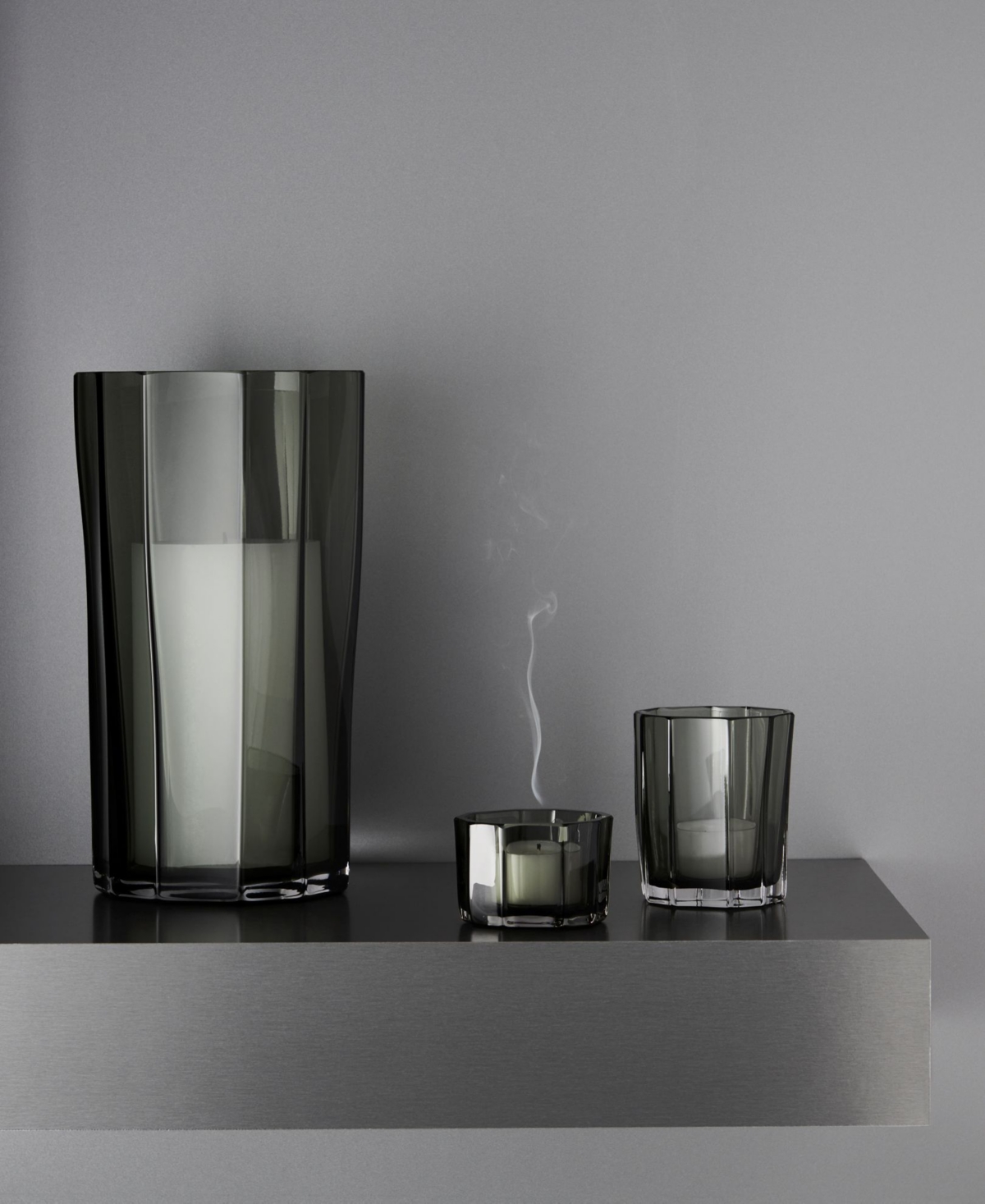 Orrefors Reed Hurricane Lamp Candle Holder