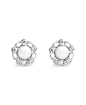 Faux Stone Signature Heritage Cultivated Pearl Stud Earrings