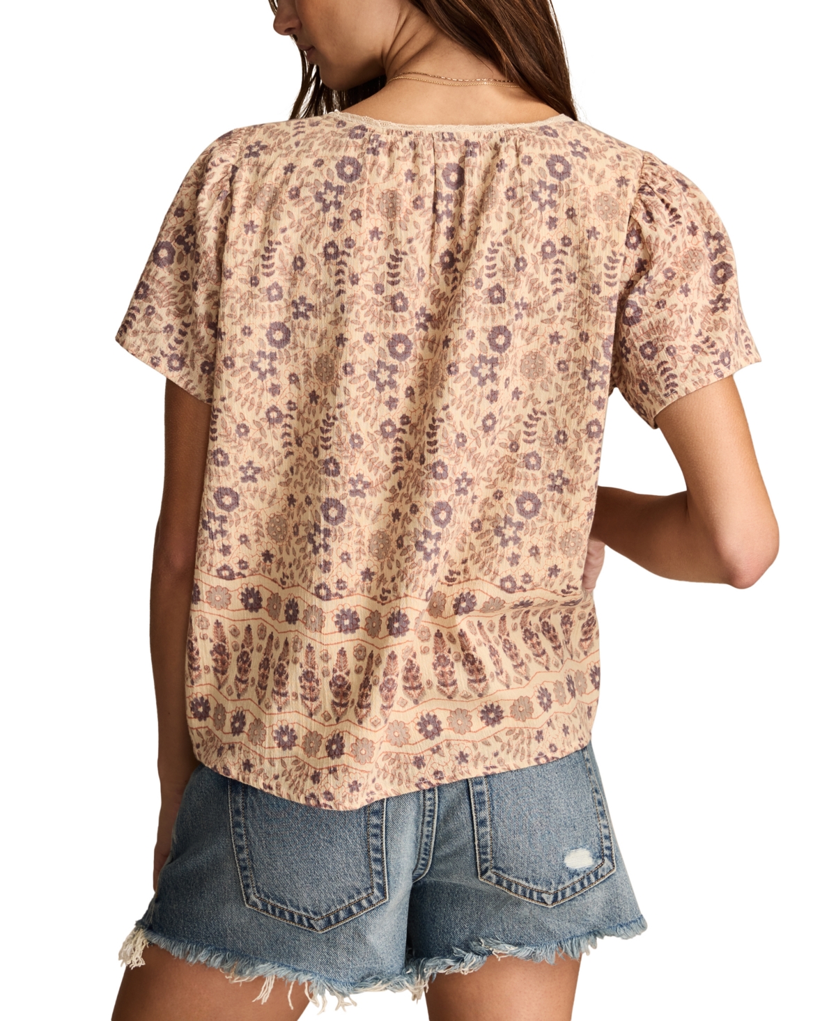 Lucky Brand Lace Trim Top