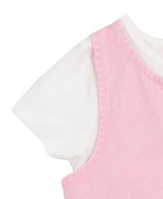 Toddler and Little Girls 2-Piece T-Shirt and Denim Dress Set