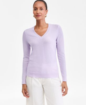100% Cashmere Women's V-Neck Long-Sleeve Sweater, PXS-3X, Macy's Exclusive