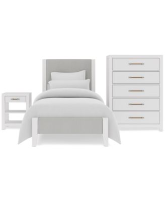 Catriona 3pc Bedroom Set (Twin Upholstered Bed, Chest & Open Nightstand), Created for Macy's