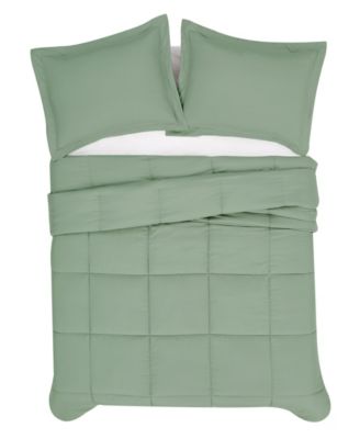 Garment Wash Solid 3-Pc. Comforter Set, Full/Queen