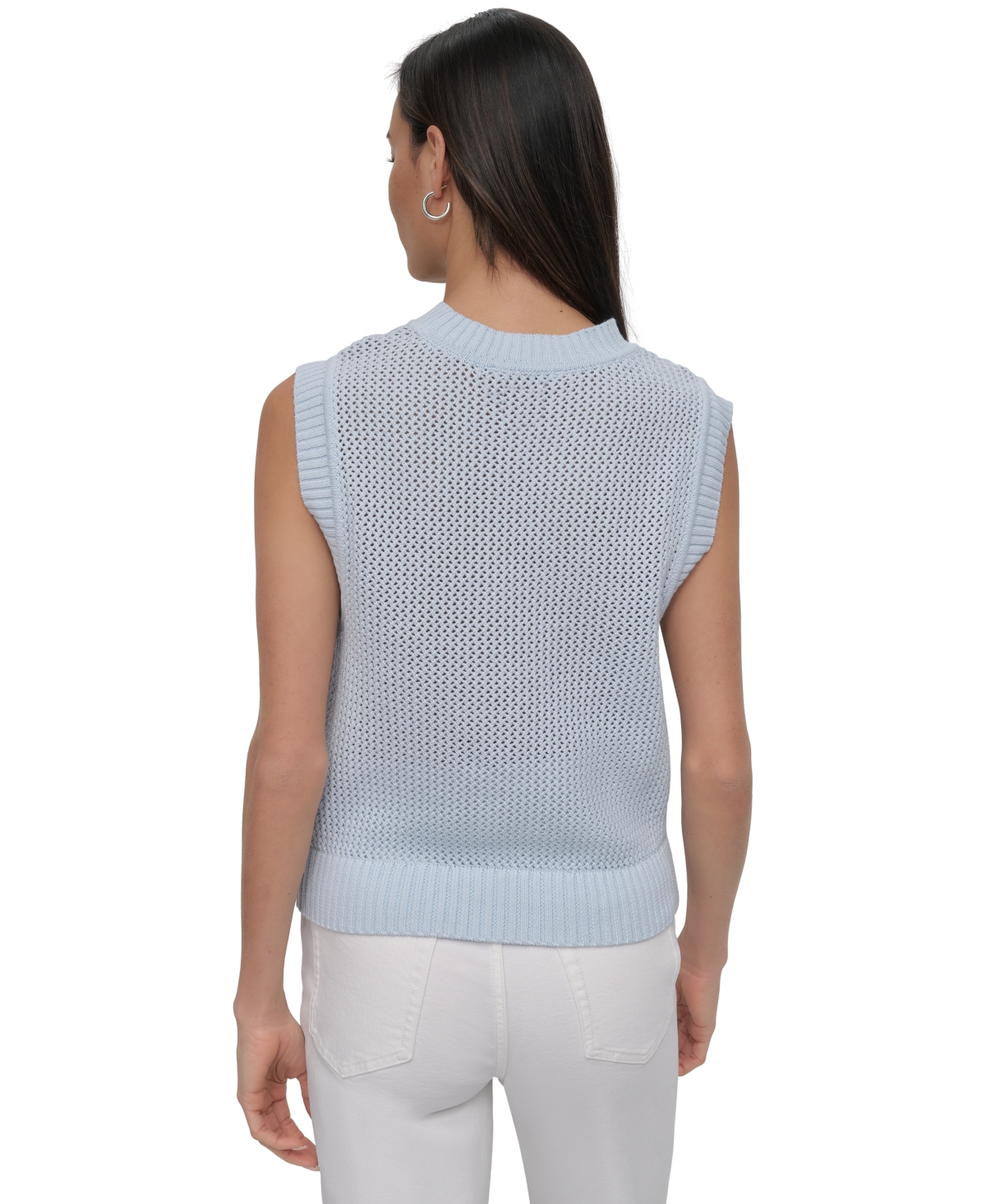 Dkny Jeans Women's Cotton Logo Sleeveless Sweater