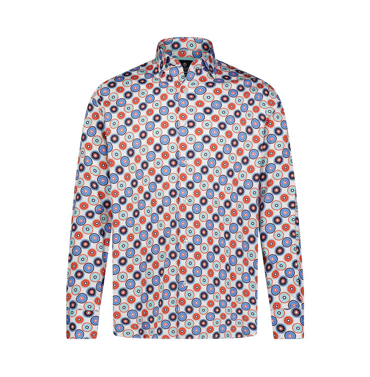 Men's Multicolor Circle Print Shirt - Mutlicolor petal circle