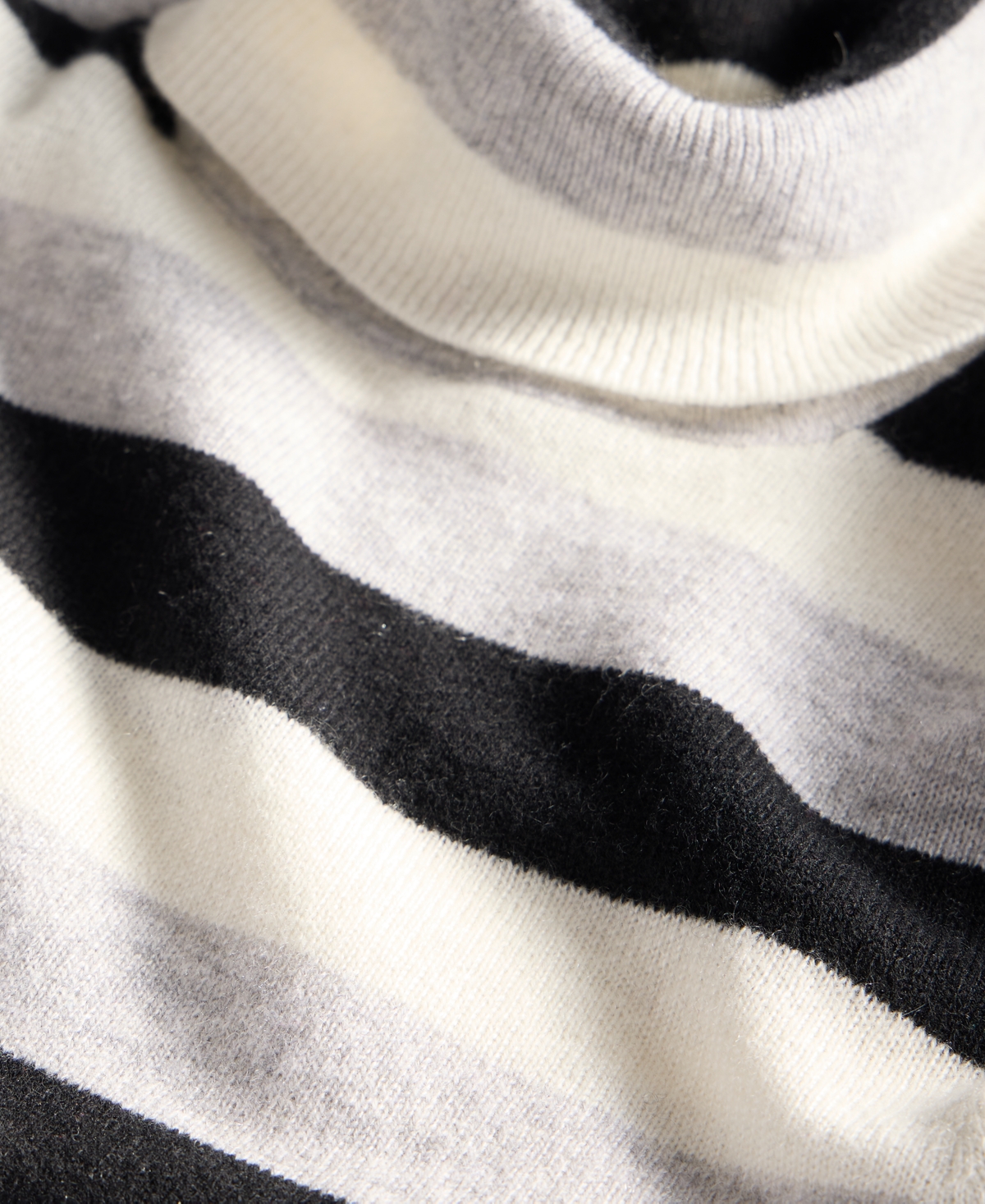 Charter Club Women's 100% Cashmere Multi-stripe Turtleneck Sweater, Macy's Exclusive In Gray