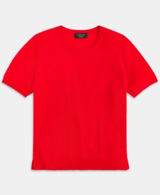 Women's 100% Cashmere Crewneck Short-Sleeve Sweater, Macy's Exclusive