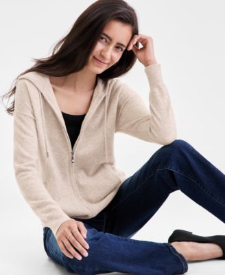 Women's 100% Cashmere Zip Hoodie, Macy's Exclusive