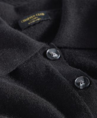 Women's 100% Cashmere Collared Shrunken Cardigan, Macy's Exclusive