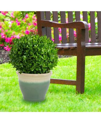 UV- and Frost-Resistant Ceramic Flower Pot Planter with Drainage Holes