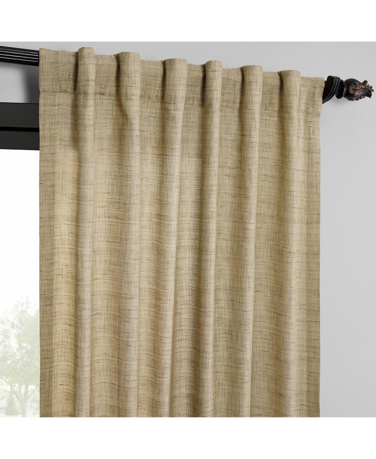Half Price Drapes Ivory Raw Weave Linen Curtains (2 Panels) Rod Pocket Window Curtains And Drapes, 50w X 84l
