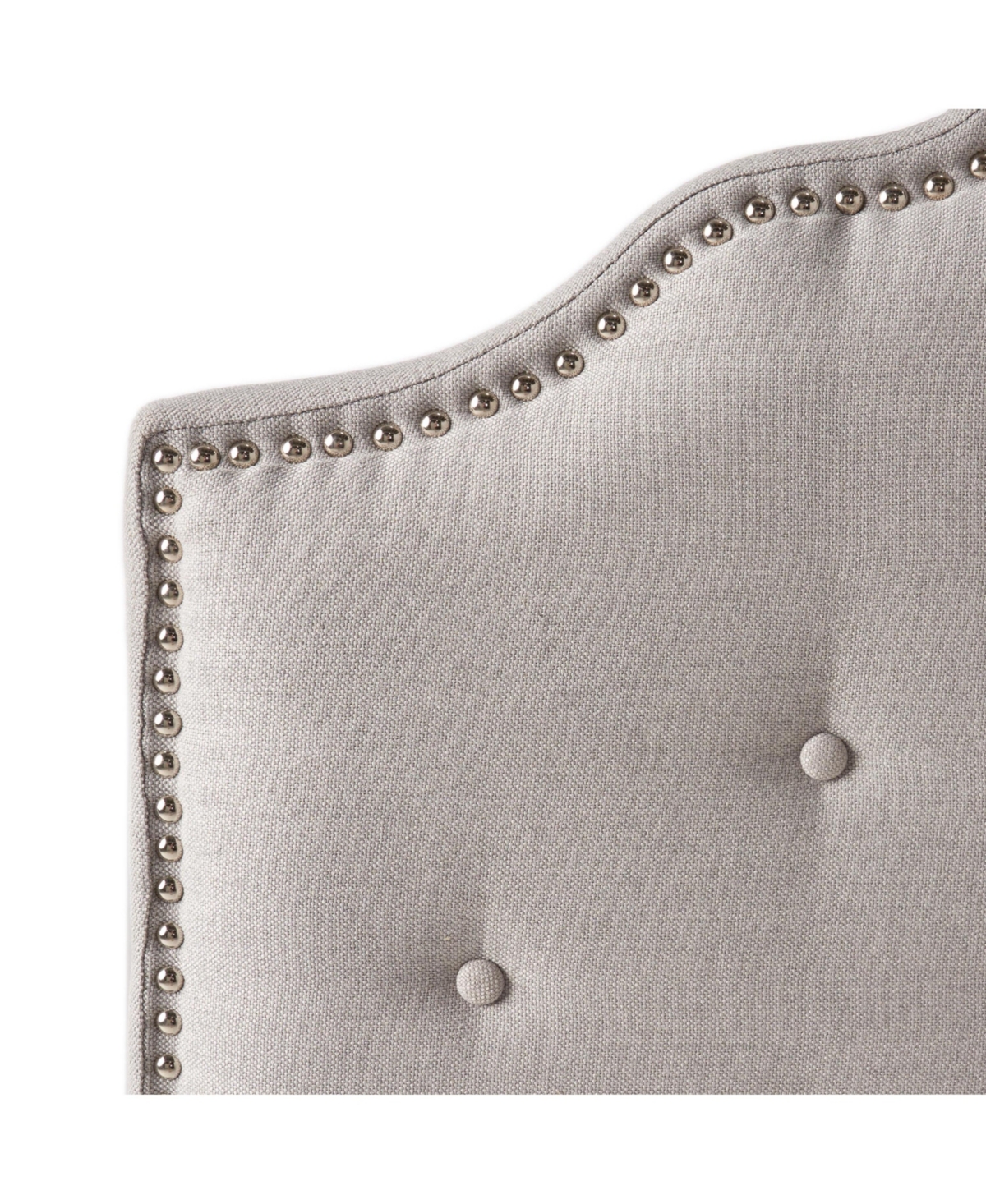 Streamdale Furniture Contemporary Upholstered Button Tufted Headboard with Nailhead Accents