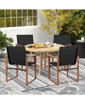 Outdoor Dining Chairs with Breathable Seat and Backrest Set of 2