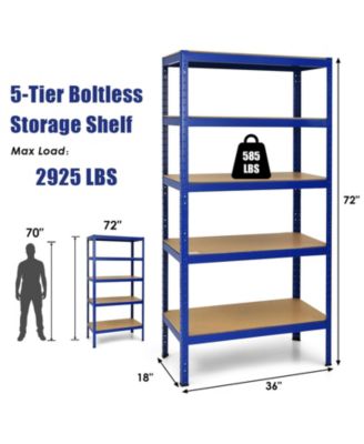 71 inch Heavy Duty Steel Adjustable 5 Level Storage Shelves