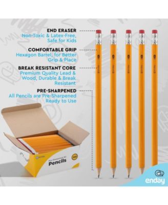 #2 Pencils Bulk - 300 Pack, Pre-Sharpened Wood-Cased Yellow Pencils for Office and Classroom Supplies
