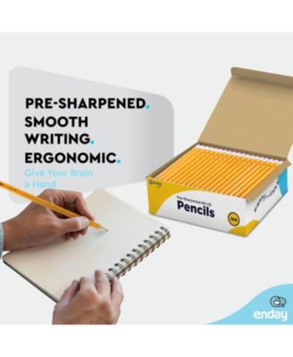 #2 Pencils Bulk - 144 Pack, Pre-Sharpened Wood-Cased Yellow Pencils for Office and Classroom Supplies
