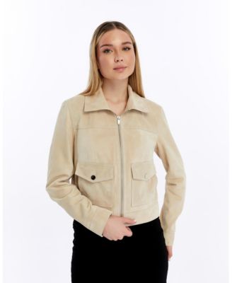 Women's Cropped Suede Jacket, Created For Macy's