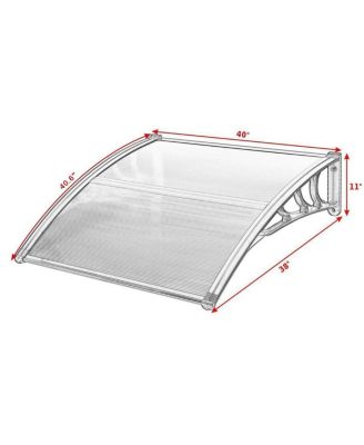 40 x 40 Inch Outdoor Polycarbonate Front Door Window Awning Canopy