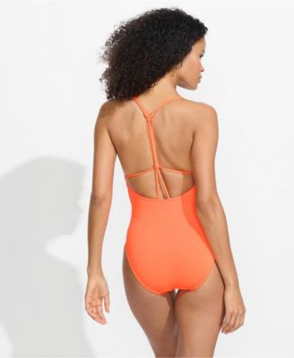 Women's Tugless QuickDry Strappy Back High Leg One Piece