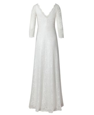 Women's Anya 3/4 Sleeve V-Neck Lace Bridal Gown
