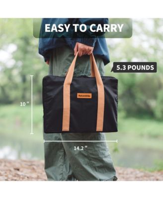 Camping Charcoal Grill for IGT Table, Folding Barbecue Grill with Tongs & Carry Bag, Portable BBQ Grill for Outdoor Car Camping Cooking Tailgating