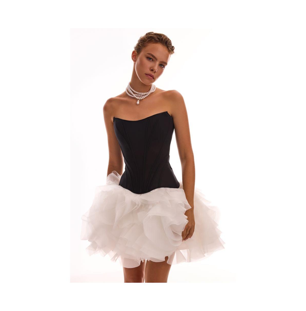 Women's Chic low-waist black fitted corset - Black