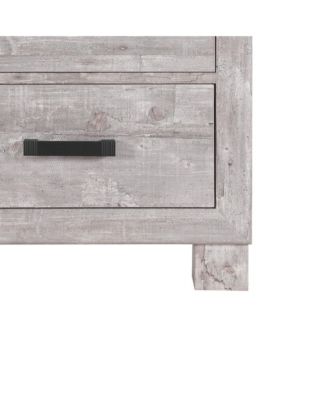 2-Drawer Distressed Nightstand – Rustic Bedside Table with Storage