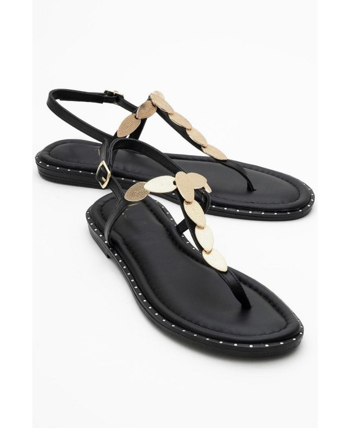 Marea Leather Flat Sandal (Women) - Beige leather